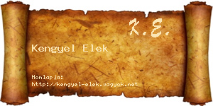Kengyel Elek névjegykártya