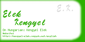 elek kengyel business card